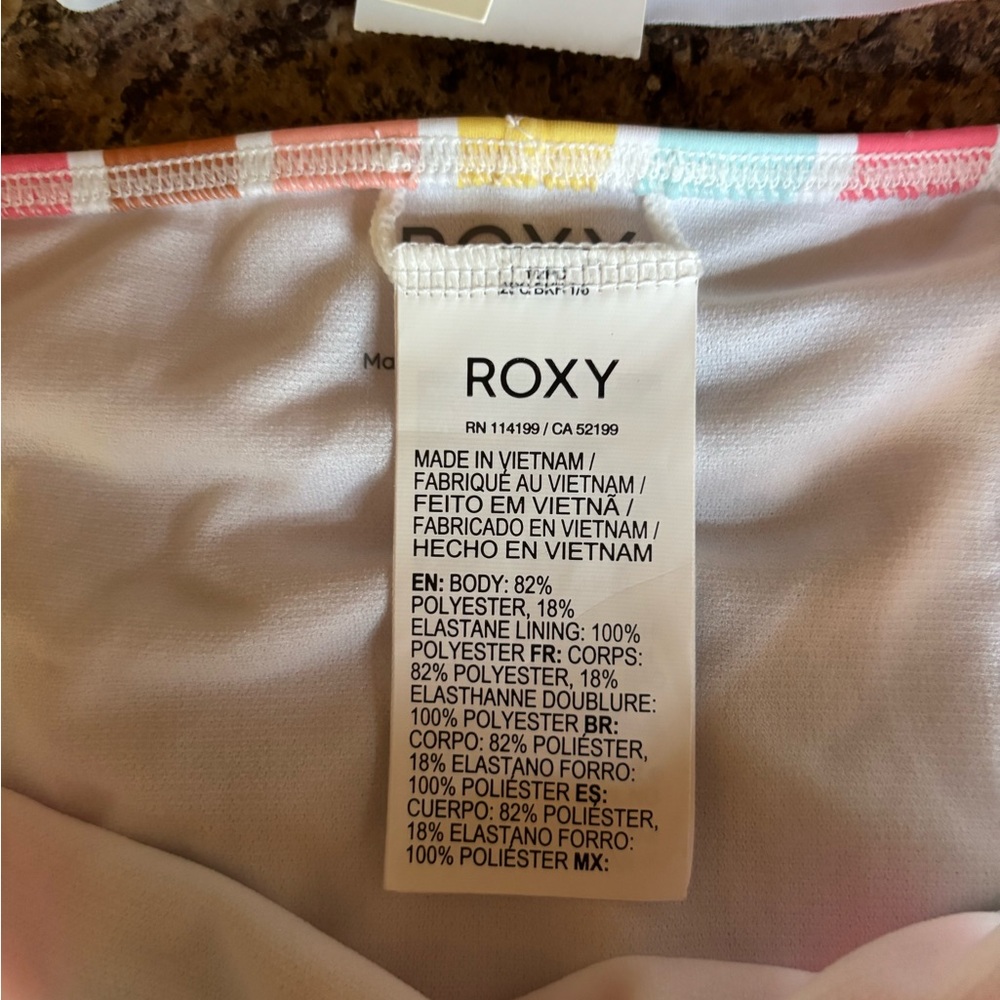 Roxy Kids' Vibrant Striped Bikini Set. NWT - Picture 2 of 6